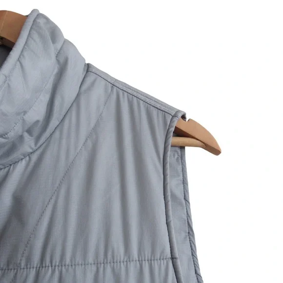 Filson Mens Light Grey Vest Size Large Nylon Primaloft Pockets Waist Drawcord - Picture 4 of 10